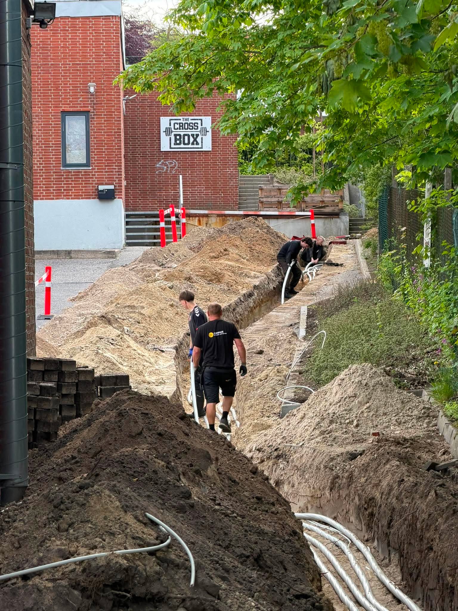 Fanwave under installation af anlæg